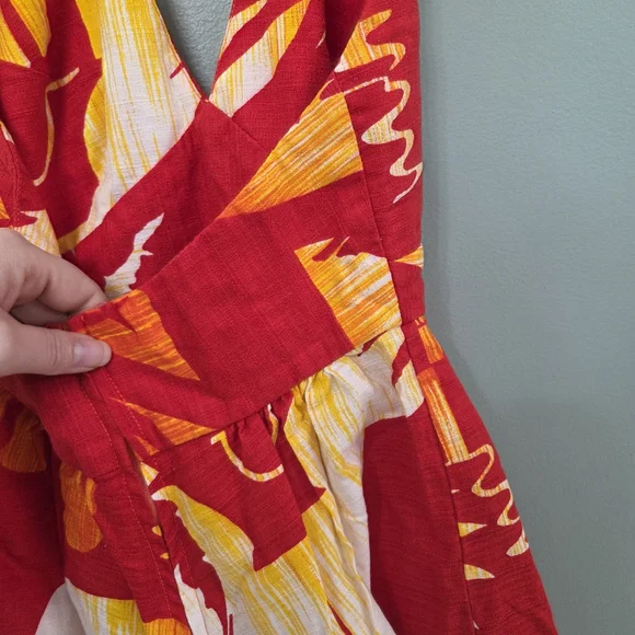 Vintage 70s Hukilau Fashions Elegant Red Halter Dress Art To Wear‎ Size XS Rare - Picture 13 of 16